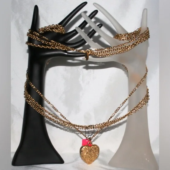 NWT - Betsey Johnson heart watch pendant necklace
